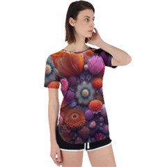 Flower Blossoms Petals Blooms Perpetual Short Sleeve T-shirt