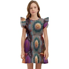 Flower Blossoms Petals Blooms Kids  Winged Sleeve Dress by 99art