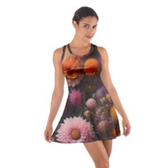 Flowers Petals Blossoms Art Flora Cotton Racerback Dress by 99art