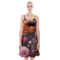 Flowers Petals Blossoms Art Flora Spaghetti Strap Velvet Dress by 99art