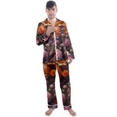 Flowers Petals Blossoms Art Flora Men s Long Sleeve Satin Pajamas Set by 99art