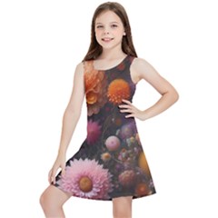 Flowers Petals Blossoms Art Flora Kids  Lightweight Sleeveless Dress by 99art