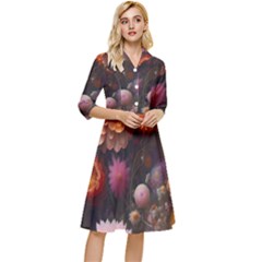 Flowers Petals Blossoms Art Flora Classy Knee Length Dress by 99art