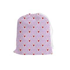 Easter Easter Bunny Hearts Seamless Tile Cute Drawstring Pouch (large) by 99art