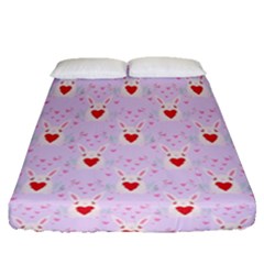 Easter Easter Bunny Hearts Seamless Tile Cute Fitted Sheet (queen Size) by 99art