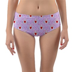 Easter Easter Bunny Hearts Seamless Tile Cute Reversible Mid-waist Bikini Bottoms by 99art