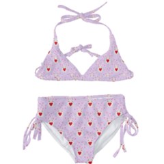 Easter Easter Bunny Hearts Seamless Tile Cute Kids  Classic Bikini Set by 99art