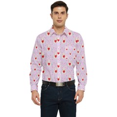 Easter Easter Bunny Hearts Seamless Tile Cute Men s Long Sleeve Pocket Shirt  by 99art