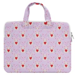 Easter Easter Bunny Hearts Seamless Tile Cute Macbook Pro 16  Double Pocket Laptop Bag  by 99art