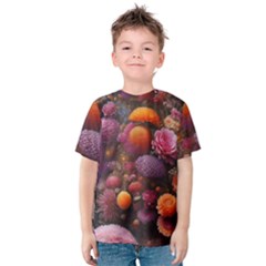 Flowers Blossoms Petals Blooms Kids  Cotton Tee