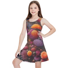 Flowers Blossoms Petals Blooms Kids  Lightweight Sleeveless Dress by 99art