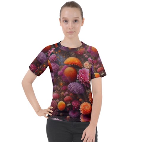 Flowers Blossoms Petals Blooms Women s Sport Raglan Tee by 99art