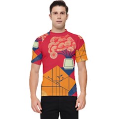 Flowers Abstract Art Painting Men s Short Sleeve Rash Guard by 99art