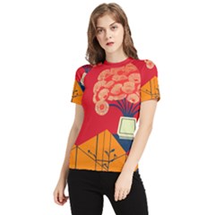 Flowers Abstract Art Painting Women s Short Sleeve Rash Guard by 99art