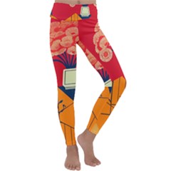 Flowers Abstract Art Painting Kids  Lightweight Velour Classic Yoga Leggings by 99art