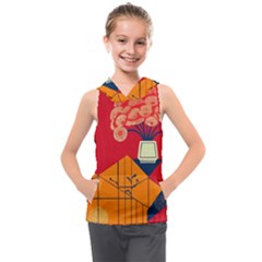 Flowers Abstract Art Painting Kids  Sleeveless Hoodie by 99art