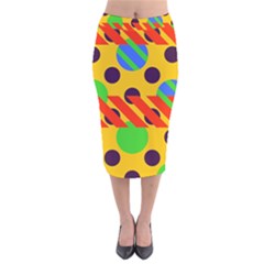 Background Graphic Beautiful Wallpaper Velvet Midi Pencil Skirt by 99art