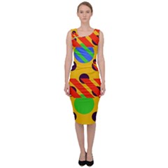 Background Graphic Beautiful Wallpaper Sleeveless Pencil Dress by 99art