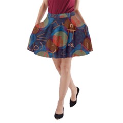 Background Graphic Beautiful A-line Pocket Skirt