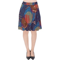 Background Graphic Beautiful Velvet High Waist Skirt by 99art