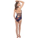 Background Graphic Beautiful Halter Front Plunge Swimsuit View2