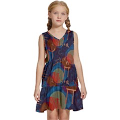 Background Graphic Beautiful Kids  Sleeveless Tiered Mini Dress by 99art