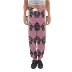 Butterflies Pink Old Ancient Texture Decorative Women s Jogger Sweatpants by 99art