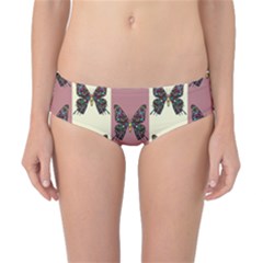 Butterflies Pink Old Ancient Texture Decorative Classic Bikini Bottoms by 99art