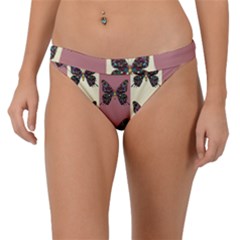 Butterflies Pink Old Ancient Texture Decorative Band Bikini Bottoms by 99art