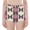 Butterflies Pink Old Ancient Texture Decorative High-Waisted Bikini Bottoms View1