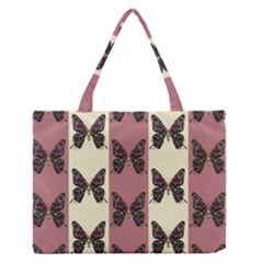 Butterflies Pink Old Ancient Texture Decorative Zipper Medium Tote Bag by 99art