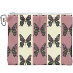 Butterflies Pink Old Ancient Texture Decorative Canvas Cosmetic Bag (xxxl) by 99art