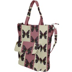 Butterflies Pink Old Ancient Texture Decorative Shoulder Tote Bag by 99art