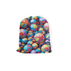 Pattern Seamless Balls Colorful Rainbow Colors Drawstring Pouch (medium) by 99art