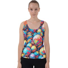 Pattern Seamless Balls Colorful Rainbow Colors Velvet Tank Top by 99art