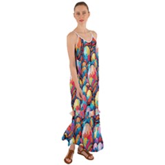 Pattern Seamless Balls Colorful Rainbow Colors Cami Maxi Ruffle Chiffon Dress by 99art