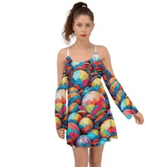 Pattern Seamless Balls Colorful Rainbow Colors Boho Dress by 99art