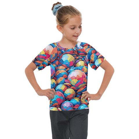 Pattern Seamless Balls Colorful Rainbow Colors Kids  Mesh Piece Tee by 99art