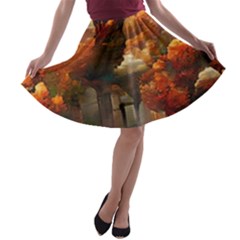 Collage Art Ai Wow Awesome A-line Skater Skirt by 99art