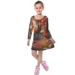 Collage Art Ai Wow Awesome Kids  Long Sleeve Velvet Dress by 99art