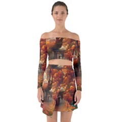 Collage Art Ai Wow Awesome Off Shoulder Top With Skirt Set by 99art