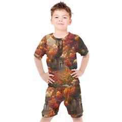 Collage Art Ai Wow Awesome Kids  Tee And Shorts Set by 99art