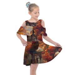 Collage Art Ai Wow Awesome Kids  Shoulder Cutout Chiffon Dress by 99art