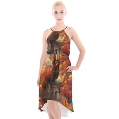 Collage Art Ai Wow Awesome High-low Halter Chiffon Dress  by 99art