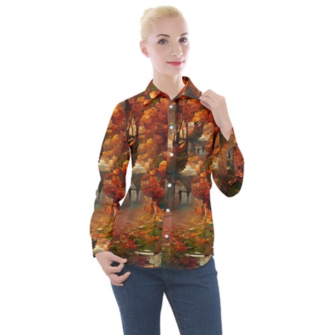 Collage Art Ai Wow Awesome Women s Long Sleeve Pocket Shirt by 99art