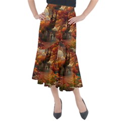 Collage Art Ai Wow Awesome Midi Mermaid Skirt by 99art