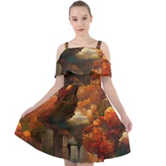 Collage Art Ai Wow Awesome Cut Out Shoulders Chiffon Dress by 99art