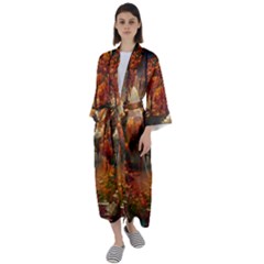 Collage Art Ai Wow Awesome Maxi Satin Kimono by 99art