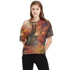 Collage Art Ai Wow Awesome One Shoulder Cut Out Tee by 99art