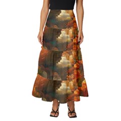 Collage Art Ai Wow Awesome Tiered Ruffle Maxi Skirt